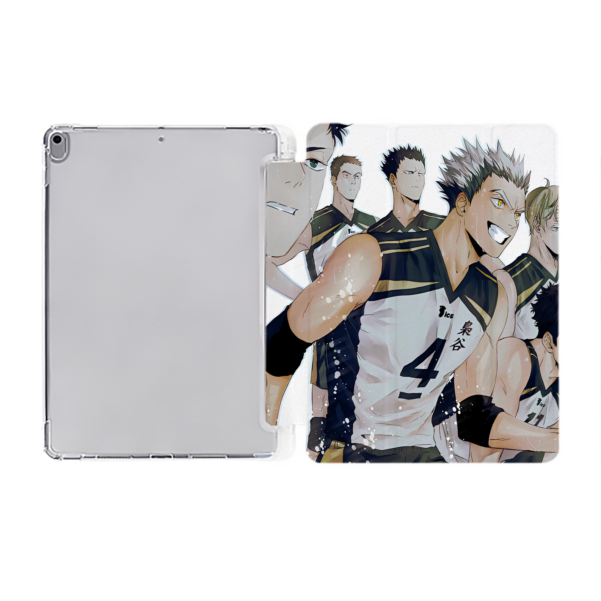 （画像用） ハイキュー!! Haikyu!! IPad ケース ペン収納付き 三つ折りスタンド PUレザー×シリコン 対応機種9.5/10.5/10.9インチ